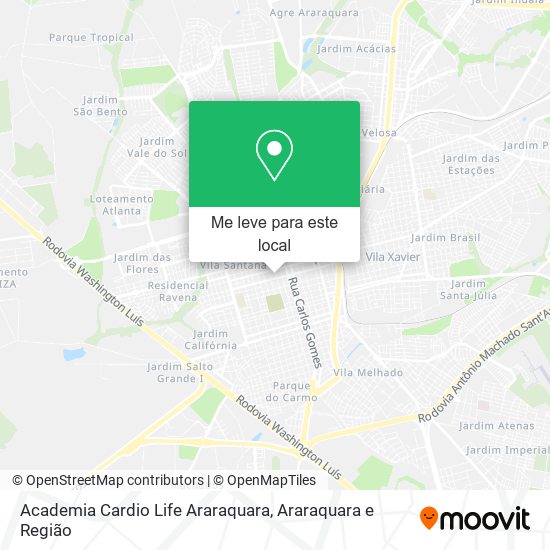 Academia Cardio Life Araraquara mapa