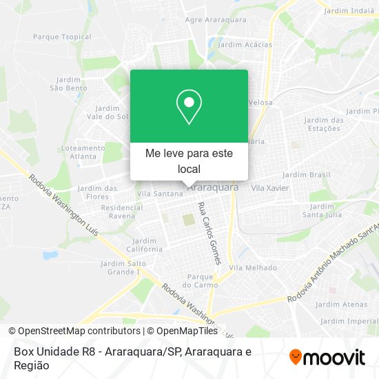 Box Unidade R8 - Araraquara/SP mapa