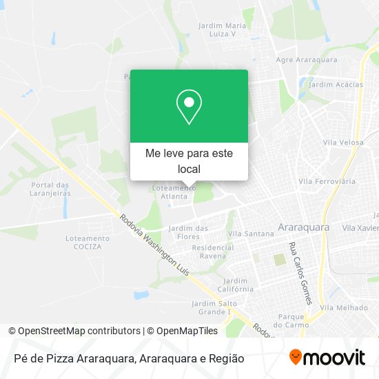 Pé de Pizza Araraquara mapa