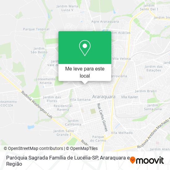 Paróquia Sagrada Família de Lucélia-SP mapa