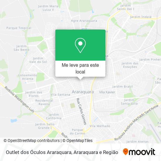 Outlet dos Óculos Araraquara mapa