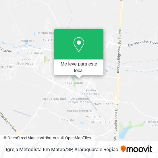 Igreja Metodista Em Matão/SP mapa