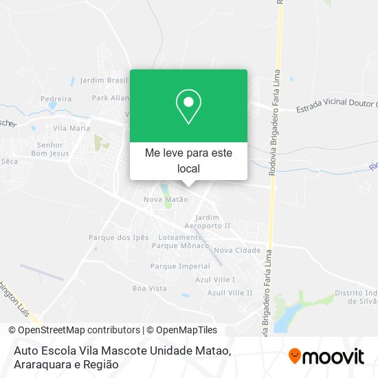 Auto Escola Vila Mascote Unidade Matao mapa