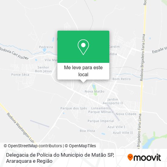 Delegacia de Polícia do Município de Matão SP mapa