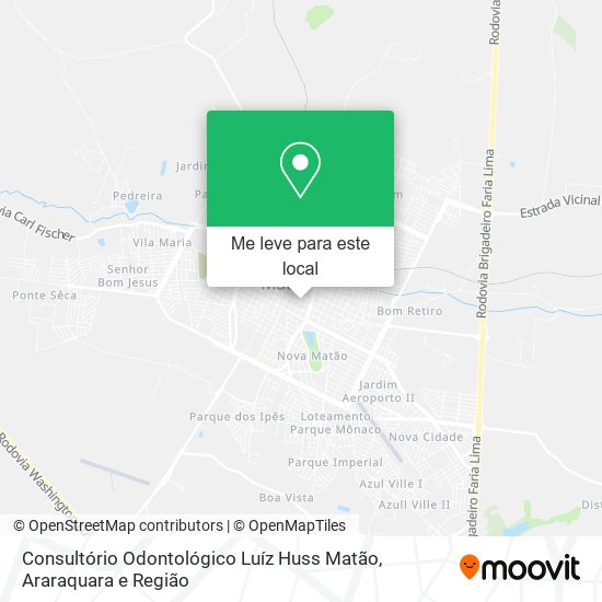 Consultório Odontológico Luíz Huss Matão mapa