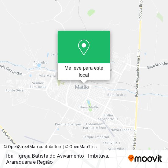 Iba - Igreja Batista do Avivamento - Imbituva mapa