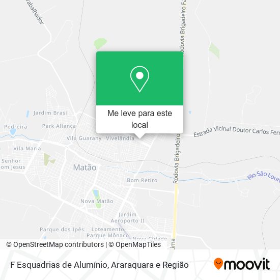 F Esquadrias de Alumínio mapa