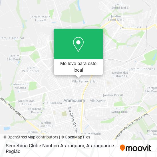 Secretária Clube Náutico Araraquara mapa