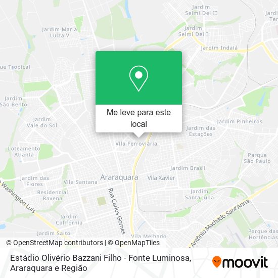Estádio Olivério Bazzani Filho - Fonte Luminosa mapa