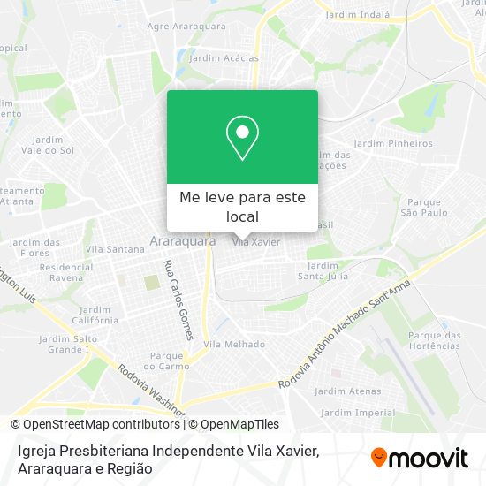 Igreja Presbiteriana Independente Vila Xavier mapa