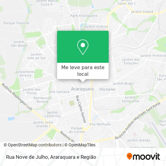 Rua Nove de Julho mapa