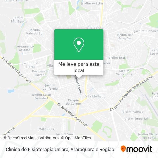Clínica de Fisioterapia Uniara mapa