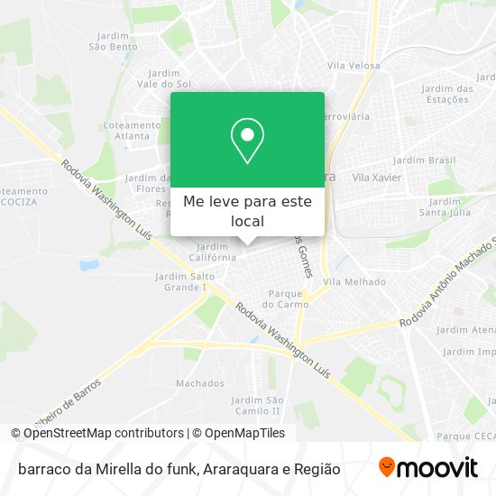 barraco da Mirella do funk mapa