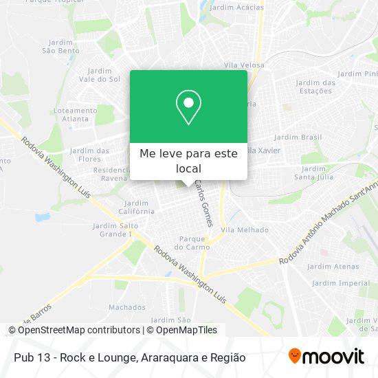 Pub 13 - Rock e Lounge mapa