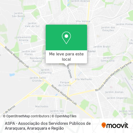 ASPA - Associação dos Servidores Públicos de Araraquara mapa
