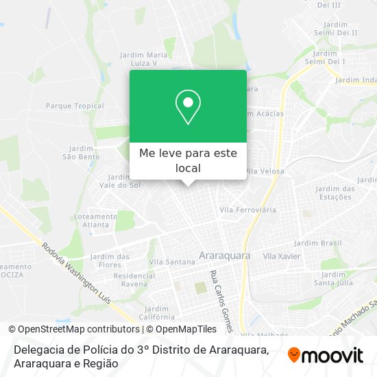 Delegacia de Polícia do 3º Distrito de Araraquara mapa