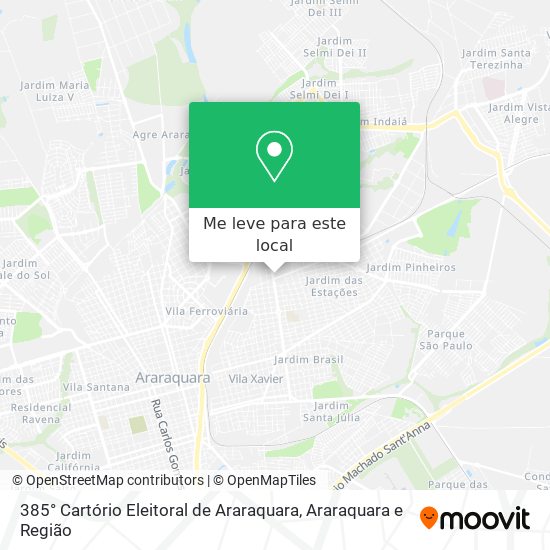 385° Cartório Eleitoral de Araraquara mapa