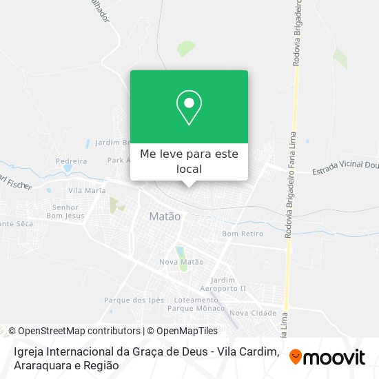Igreja Internacional da Graça de Deus - Vila Cardim mapa