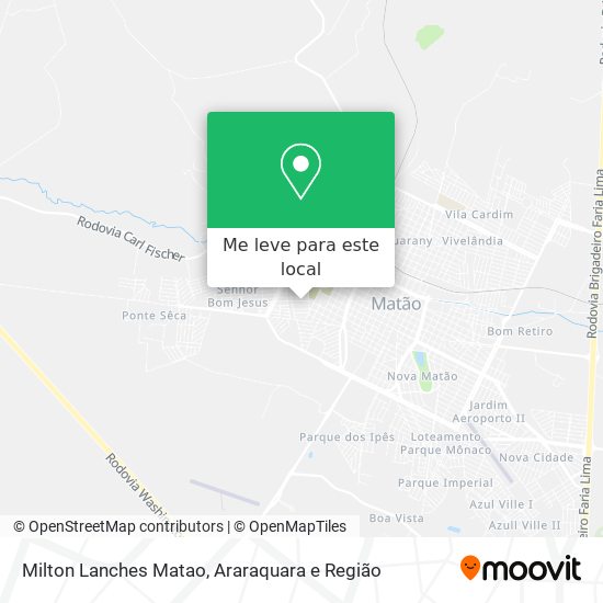 Milton Lanches Matao mapa