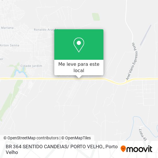 BR 364 SENTIDO CANDEIAS/ PORTO VELHO. mapa