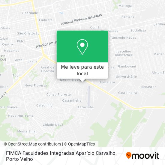 FIMCA Faculdades Integradas Aparício Carvalho mapa