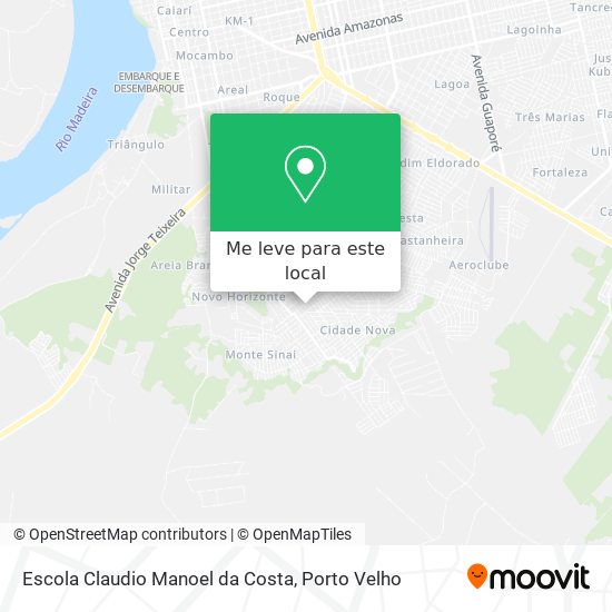 Escola Claudio Manoel da Costa mapa
