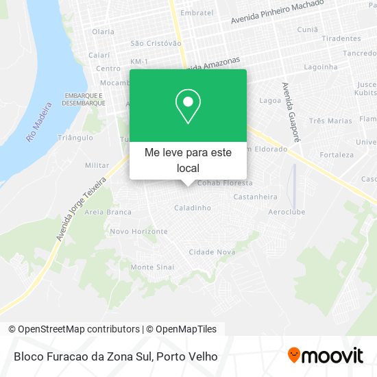 Bloco Furacao da Zona Sul mapa