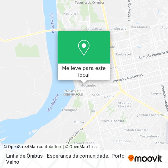 Linha de Ônibus - Esperança da comunidade. mapa