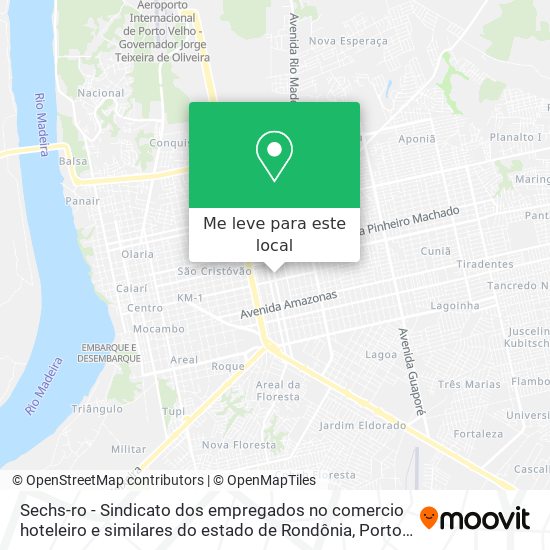 Sechs-ro - Sindicato dos empregados no comercio hoteleiro e similares do estado de Rondônia mapa