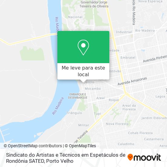 Sindicato do Artistas e Técnicos em Espetáculos de Rondônia SATED mapa