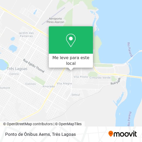 Ponto de Ônibus Aems mapa