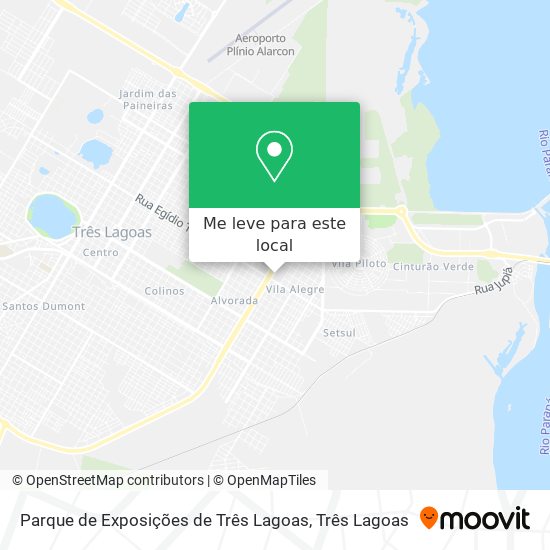 Parque de Exposições de Três Lagoas mapa