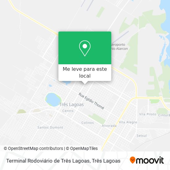 Terminal Rodoviário de Três Lagoas mapa