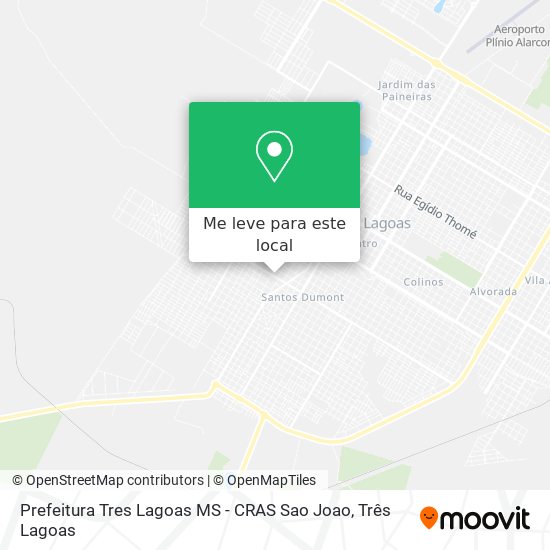 Prefeitura Tres Lagoas MS -  CRAS Sao Joao mapa