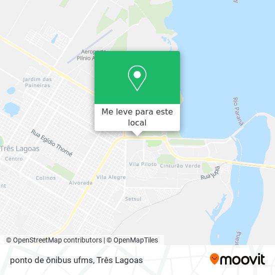 ponto de ônibus ufms mapa