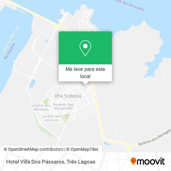 Hotel Villa Dos Pássaros mapa