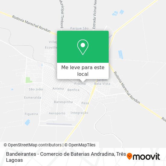 Bandeirantes - Comercio de Baterias Andradina mapa