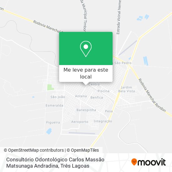 Consultório Odontológico Carlos Massão Matsunaga Andradina mapa