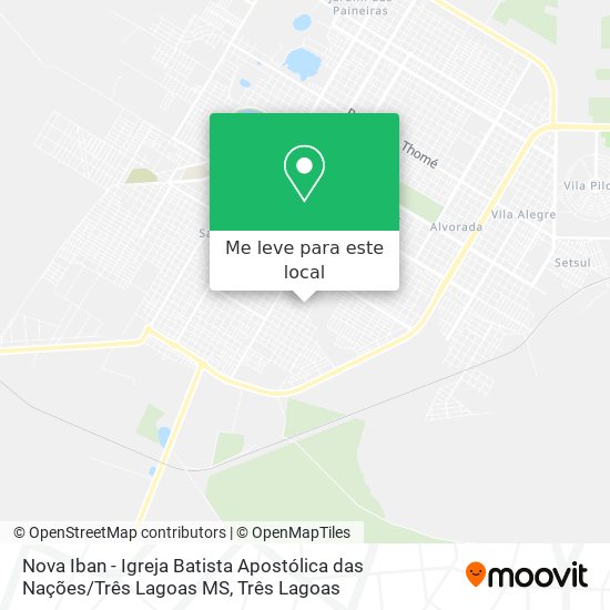 Nova Iban - Igreja Batista Apostólica das Nações / Três Lagoas MS mapa