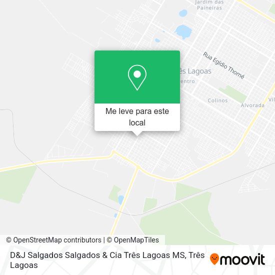 D&J Salgados Salgados & Cia Três Lagoas MS mapa