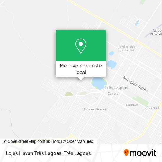 Lojas Havan Três Lagoas mapa