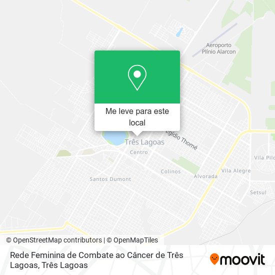 Rede Feminina de Combate ao Câncer de Três Lagoas mapa