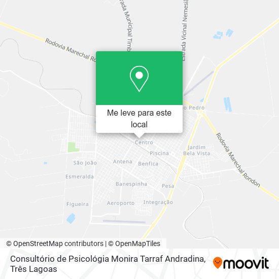 Consultório de Psicológia Monira Tarraf Andradina mapa