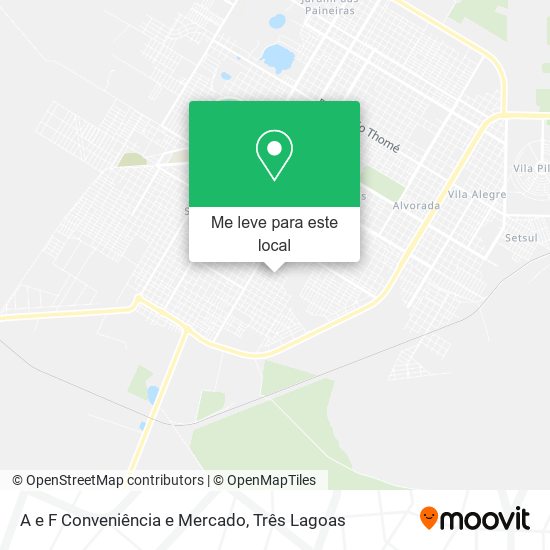 A e F Conveniência e Mercado mapa