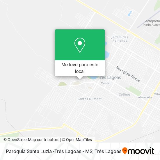 Paróquia Santa Luzia -Três Lagoas - MS mapa