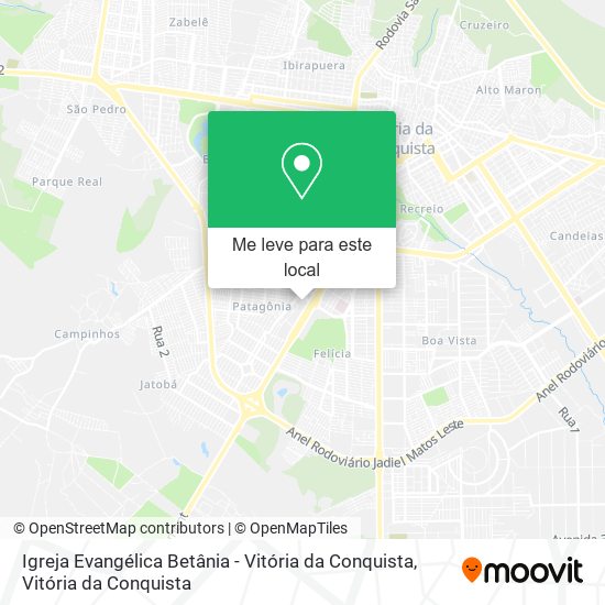 Igreja Evangélica Betânia - Vitória da Conquista mapa