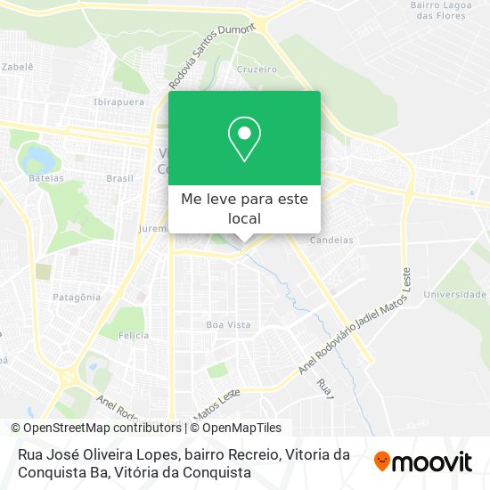 Rua José Oliveira Lopes, bairro Recreio, Vitoria da Conquista Ba mapa