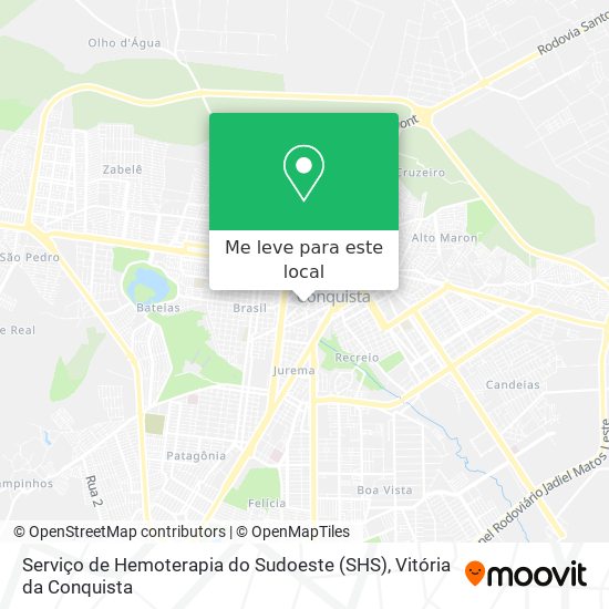 Serviço de Hemoterapia do Sudoeste (SHS) mapa