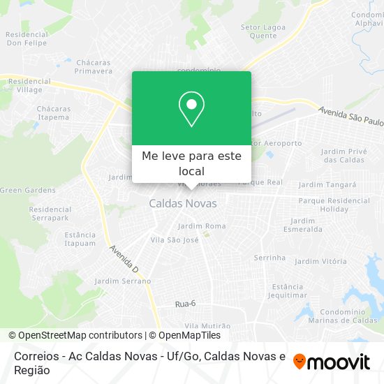 Correios - Ac Caldas Novas - Uf / Go mapa