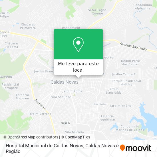 Hospital Municipal de Caldas Novas mapa